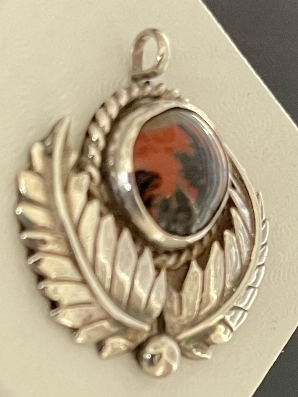 Picture Jasper & Sterling Navajo Pendant